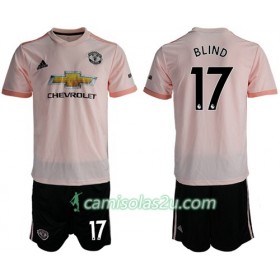 Camisolas de Futebol Manchester United Blind 17 Criança Equipamento Alternativa 2018/19 Manga Curta